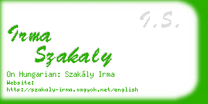 irma szakaly business card
